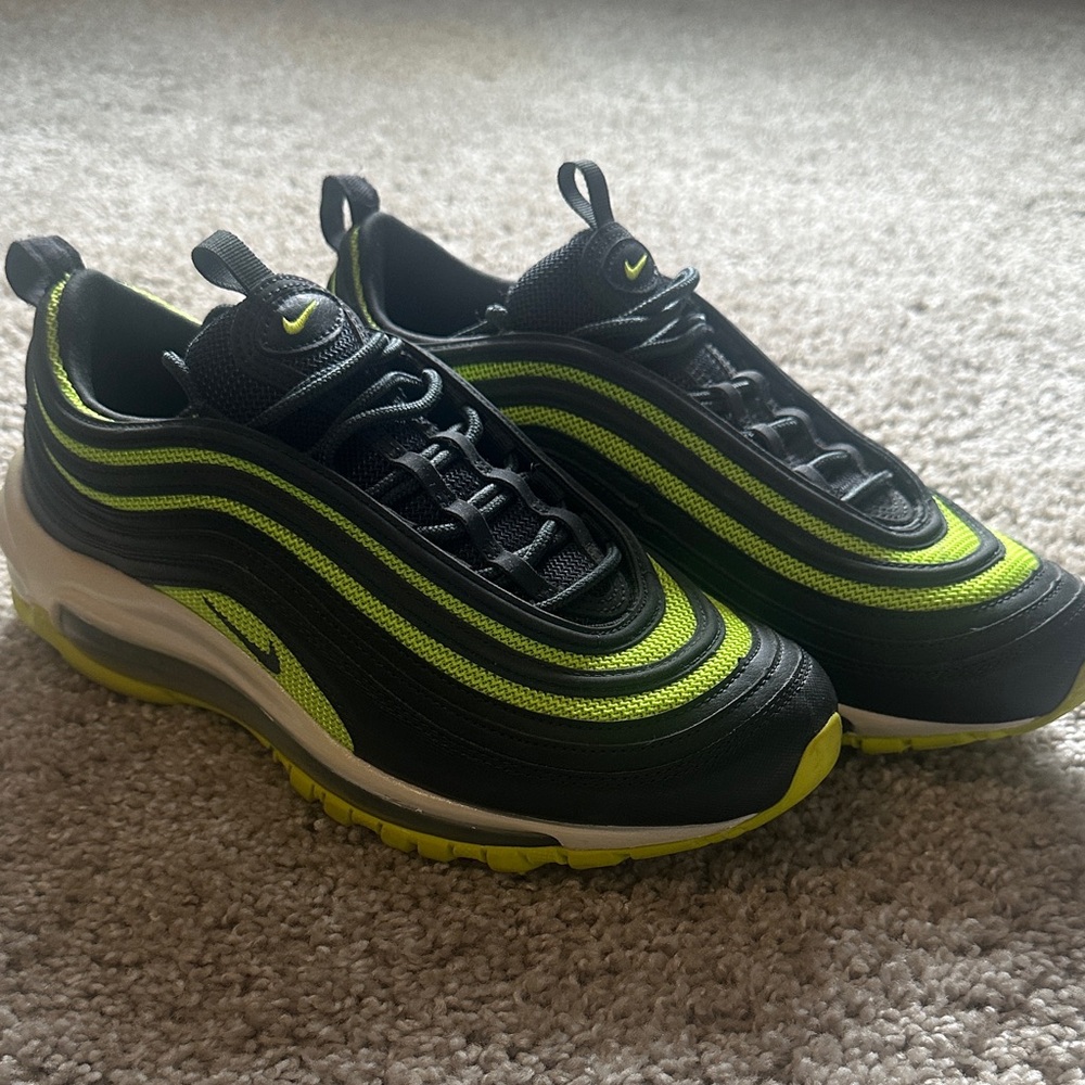 Nike Air Max 97 Black and Lime Sneakers